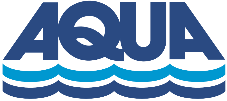 Aqua blue and white logo